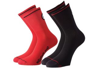 Assos mille_evo7 cycling socks (2 pairs | black / red)
