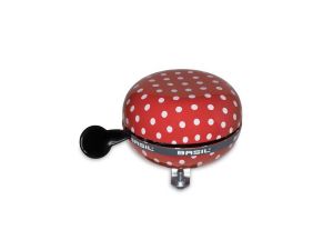 Basil Big Bell PolkaDot bicycle bell (white / red / multicoloured)