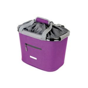 BIKE PARTS BlueBird handlebar basket bag with QR holder (20 litres / purple)