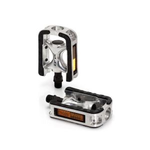 XLC PD-C01 City bike pedal (rubber pad, silver/black)